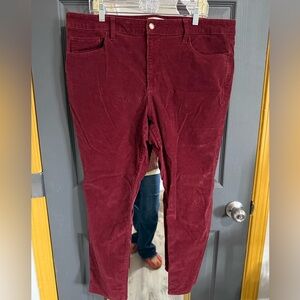 Women’s High Rise Brick Red Corduroy Pants